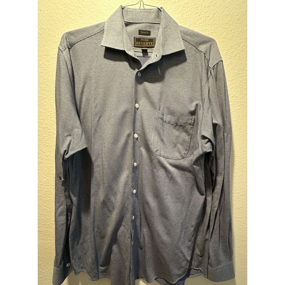 Jos. A. Bank Mens Bottom down button Shirt 16.5 36 In blue Tailored Fit